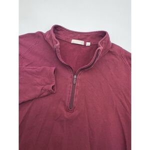 Tasc Performance‎ Men's L Red Bamboo Cotton 1/4 Zip Long Sleeve Pullover Shirt